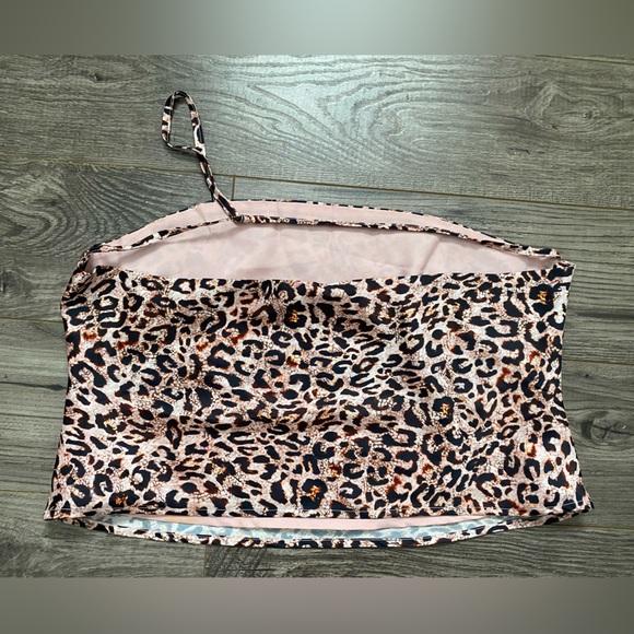 Showpo. “Reapi” top - low back 1 shoulder strappy cheetah print satin tank top - Picture 4 of 7
